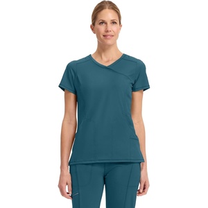 image:imageCherokee Infinity Scrub Top for Women Mock Wrap StretchCaribbean Blue
