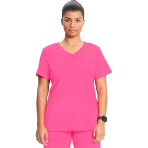 image:imageCherokee Infinity Scrub Top for Women Mock Wrap StretchCarmine Pink