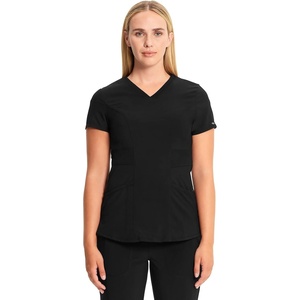 image:imageCherokee Infinity Scrubs for Women VNeck 4 Way Stretch 3 Pocket Scrub TopBlack