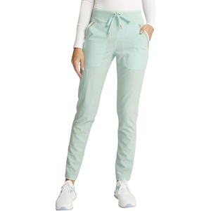 image:imageCherokee Statement Women Scrubs Pant Mid Rise Tapered Leg Drawstring CK055Minty Meadow