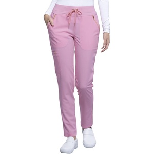 image:imageCherokee Statement Women Scrubs Pant Mid Rise Tapered Leg Drawstring CK055Rose Blossom