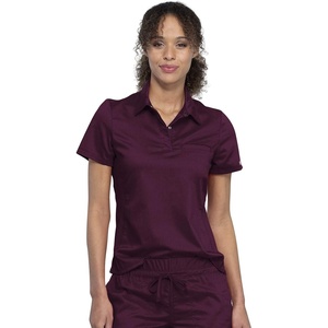 image:imageCherokee WW Revolution Polo Scrub Top For Women Classic Fit Chest PocketWine