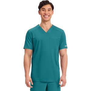 image:imageCherokee WW Revolution Scrubs For Men VNeck Mesh Yoke 2 PocketsTeal Blue