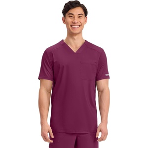 image:imageCherokee WW Revolution Scrubs For Men VNeck Mesh Yoke 2 PocketsWine