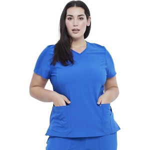 image:imageCherokee iFlex V Neck Scrub Top for Women 4 Pockets Contemporary FitRoyal