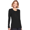 image:imageCherokee Long Sleeve Underscrub for Women Modern Classic fit Soft Crew Neck Knit Tee with 2Way Stretch  4881Black