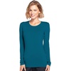 image:imageCherokee Long Sleeve Underscrub for Women Modern Classic fit Soft Crew Neck Knit Tee with 2Way Stretch  4881Caribbean Blue