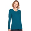 image:imageCherokee Long Sleeve Underscrub for Women Modern Classic fit Soft Crew Neck Knit Tee with 2Way Stretch  4881Caribbean Blue