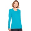 image:imageCherokee Long Sleeve Underscrub for Women Modern Classic fit Soft Crew Neck Knit Tee with 2Way Stretch  4881Turquoise