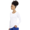 image:imageCherokee Long Sleeve Underscrub for Women Modern Classic fit Soft Crew Neck Knit Tee with 2Way Stretch  4881White