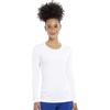 image:imageCherokee Long Sleeve Underscrub for Women Modern Classic fit Soft Crew Neck Knit Tee with 2Way Stretch  4881White