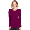 image:imageCherokee Long Sleeve Underscrub for Women Modern Classic fit Soft Crew Neck Knit Tee with 2Way Stretch  4881Wine