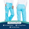 image:imageCherokee Scrubs for Women Mid Rise Moderate Flare Drawstring Pant with 5 Pockets Ultra Soft amp Breathable Fabric  WW120Turquoise