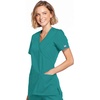 image:imageCherokee WW Originals Scrubs for Women Mock Wrap Nursing Scrub TopTeal Blue