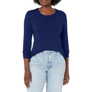 image:imageCherokee Long Sleeve Underscrub for Women Modern Classic fit Soft Crew Neck Knit Tee with 2Way Stretch  4881Navy