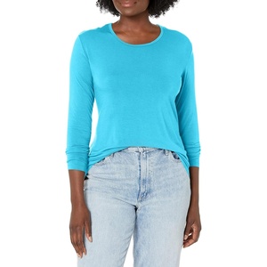 image:imageCherokee Long Sleeve Underscrub for Women Modern Classic fit Soft Crew Neck Knit Tee with 2Way Stretch  4881Turquoise