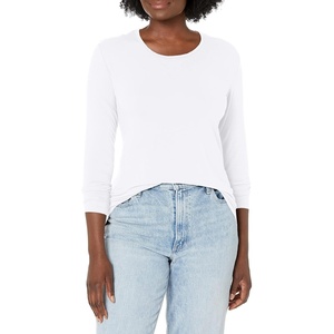 image:imageCherokee Long Sleeve Underscrub for Women Modern Classic fit Soft Crew Neck Knit Tee with 2Way Stretch  4881White