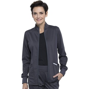 image:imageCherokee Revolution Scrub Jacket for Women Zip Front StretchPewter