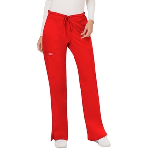 image:imageCherokee Scrubs for Women Mid Rise Moderate Flare Drawstring Pant with 5 Pockets Ultra Soft amp Breathable Fabric  WW120Red