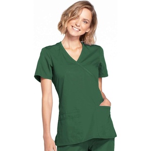 image:imageCherokee WW Originals Scrubs for Women Mock Wrap Nursing Scrub TopHunter Green