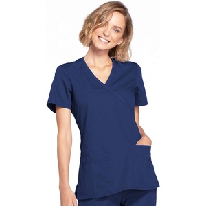 image:imageCherokee WW Originals Scrubs for Women Mock Wrap Nursing Scrub TopNavy
