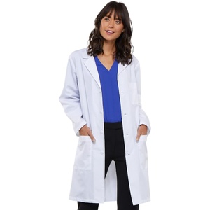 image:imageCherokee Unisex Lab Coat White Traditional Fit Long White Lab Coat with 3 Pockets for Men or Women 1346White