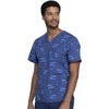 image:imageCherokee Genuine Prints Scrub Tops for Men VNeck Print Chest PocketStay in School