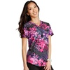 image:imageCherokee Genuine Scrubs for Women VNeck Printed Scrub Top 3 PocketsBrilliant Botanicals