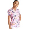 image:imageCherokee Genuine Scrubs for Women VNeck Printed Scrub Top 3 PocketsDental Life