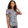 image:imageCherokee Genuine Scrubs for Women VNeck Printed Scrub Top 3 PocketsGiraffic Jam