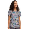 image:imageCherokee Genuine Scrubs for Women VNeck Printed Scrub Top 3 PocketsGiraffic Jam