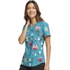 image:imageCherokee Genuine Scrubs for Women VNeck Printed Scrub Top 3 PocketsHappy Holidogs
