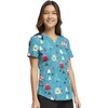 image:imageCherokee Genuine Scrubs for Women VNeck Printed Scrub Top 3 PocketsHappy Holidogs