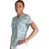 image:imageCherokee Genuine Scrubs for Women VNeck Printed Scrub Top 3 PocketsPool Pawrty