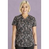 image:imageCherokee Genuine Scrubs for Women VNeck Printed Scrub Top 3 PocketsSweetheart Geo