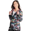 image:imageCherokee Printed Women Warm Up Scrub Jacket with 2 PocketsHopeful Bouquets