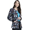 image:imageCherokee Printed Women Warm Up Scrub Jacket with 2 PocketsLlama Love