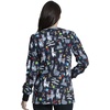 image:imageCherokee Printed Women Warm Up Scrub Jacket with 2 PocketsLlama Love