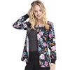 image:imageCherokee Printed Women Warm Up Scrub Jacket with 2 PocketsLove is Beautiful