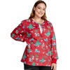 image:imageCherokee Printed Women Warm Up Scrub Jacket with 2 PocketsMeowy Christmouse