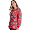 image:imageCherokee Printed Women Warm Up Scrub Jacket with 2 PocketsMeowy Christmouse