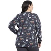 image:imageCherokee Printed Women Warm Up Scrub Jacket with 2 PocketsMerry Whatever