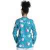 image:imageCherokee Printed Women Warm Up Scrub Jacket with 2 PocketsMy Main Squeeze