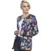 image:imageCherokee Printed Women Warm Up Scrub Jacket with 2 PocketsPurramedics