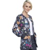 image:imageCherokee Printed Women Warm Up Scrub Jacket with 2 PocketsPurramedics