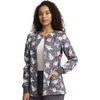 image:imageCherokee Printed Women Warm Up Scrub Jacket with 2 PocketsToothicorn Magic