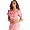 image:imageCherokee Scrubs for Women Printed V Neck 2 Welt PocketsCalming Critters