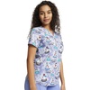 image:imageCherokee Scrubs for Women Printed V Neck 2 Welt PocketsChillin Snowmies