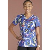 image:imageCherokee Scrubs for Women Printed V Neck 2 Welt PocketsHappy Vibes