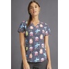 image:imageCherokee Scrubs for Women Printed V Neck 2 Welt PocketsScience Friends